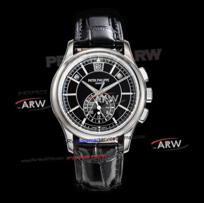 Swiss Replica Patek Philippe Complications Annual Calendar Black Dial Watch